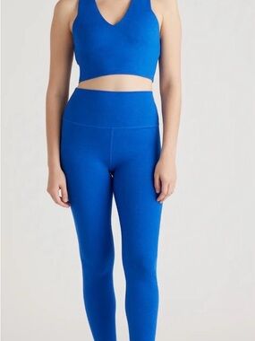 Quince 3-piece Athletic Royal Blue Active Legging Top Zip Hoodie Set S/M